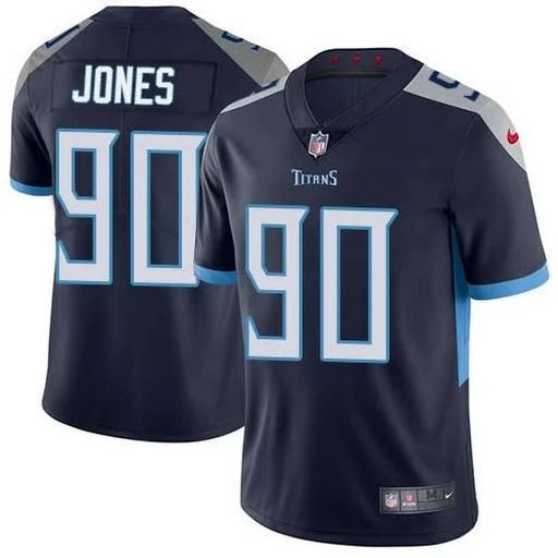Men Tennessee Titans #90 DaQuan Jones Nike Navy Vapor Limited NFL Jersey